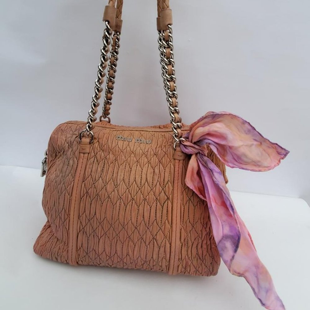 Miu Miu Prada Metelasse Arcadie Nappa Leather Dou… - image 4